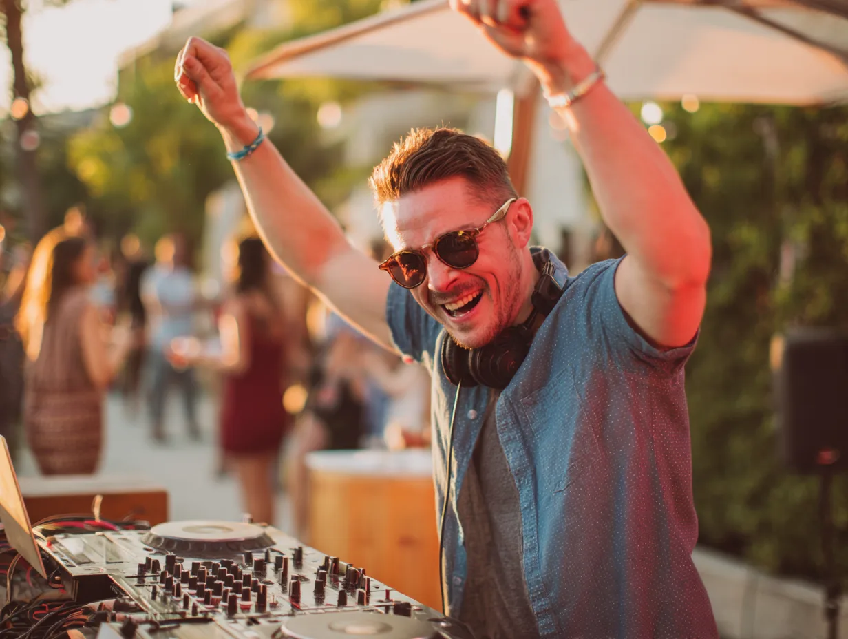 Live musical performance entertaining guests at a celebration